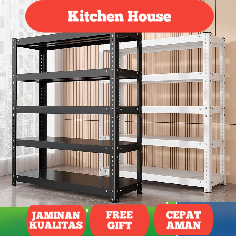 Damaindah Rak Besi Siku 5 Susun 100% Besi Rak Gudang Rak Serbaguna Rak Dapur Rak Aquarium Rak Besi S