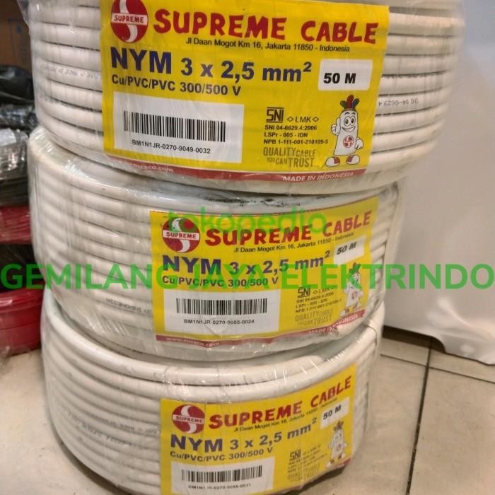 KABEL SUPREME NYM 3x2.5 50METER NYM 3x2,5 50M SNI SUPREME ORIGINAL NEW