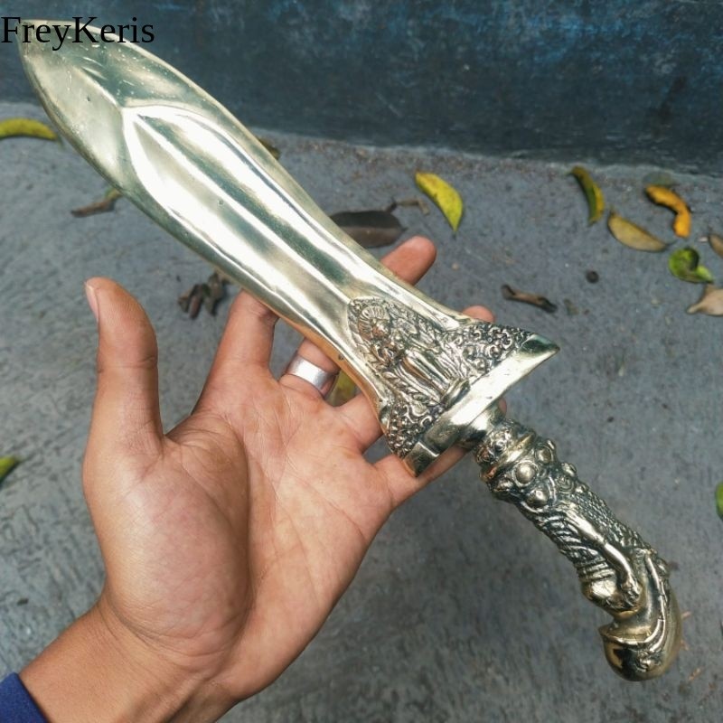 Koleksi Betok / Bethok Pandito Semedi Model Budha Berdiri Warna Kuning Emas Antik FR9