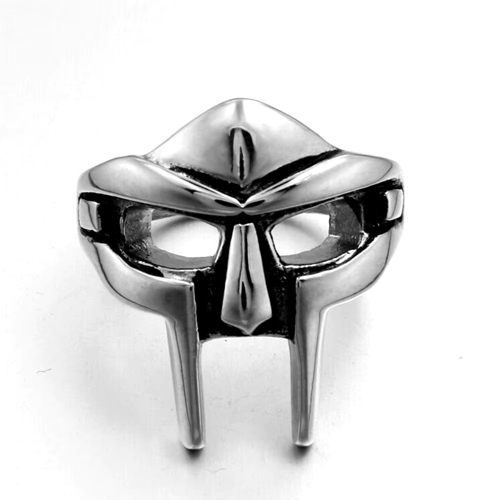 Vintage Goth Mf Doom Mask Adjustable Joint Ring For Men Gladiator Punk Egyptian Pharaoh Male Open Ri