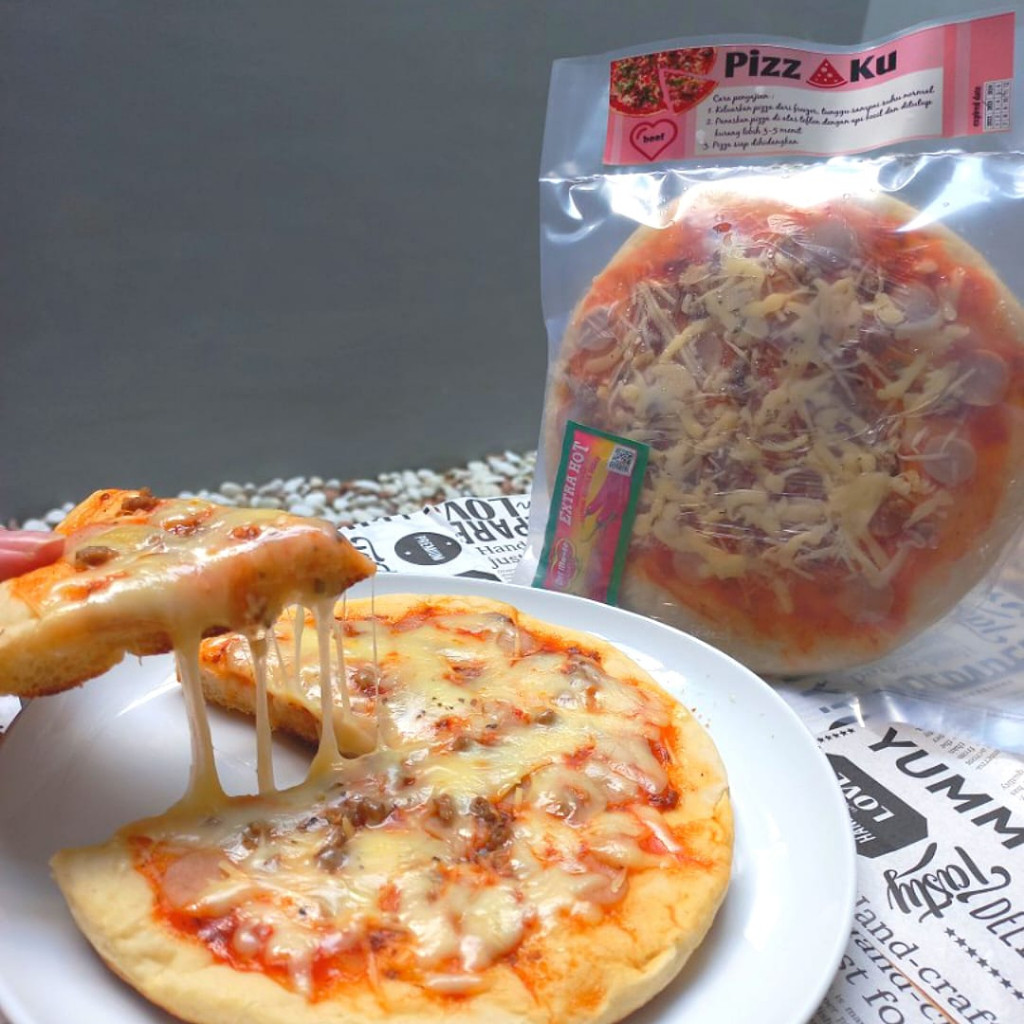 PizzaKu Pizza Keju Mozarella Frozen [Tidak Pedas]