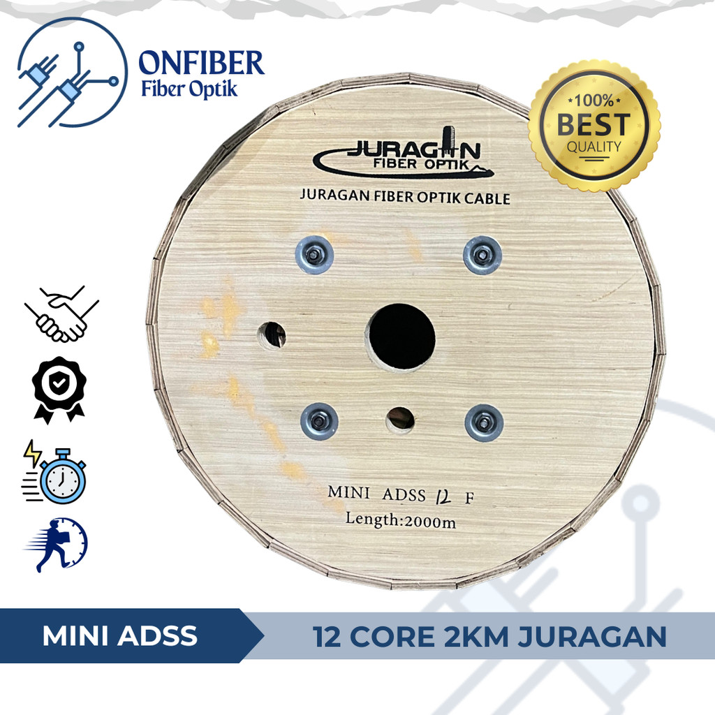 Mini ADSS 12 Core / KU 12Core Mini ADSS Kabel Mini ADSS 12C Span 100 G652D JURAGAN FO