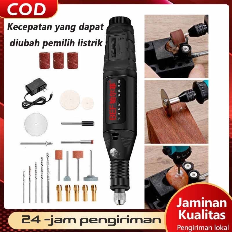 TECHTOOLS 【COD】Bor Mini 12V DC 15000 RPM Gerenda listrik Drill Electric Engraver Grinder Listrik / A