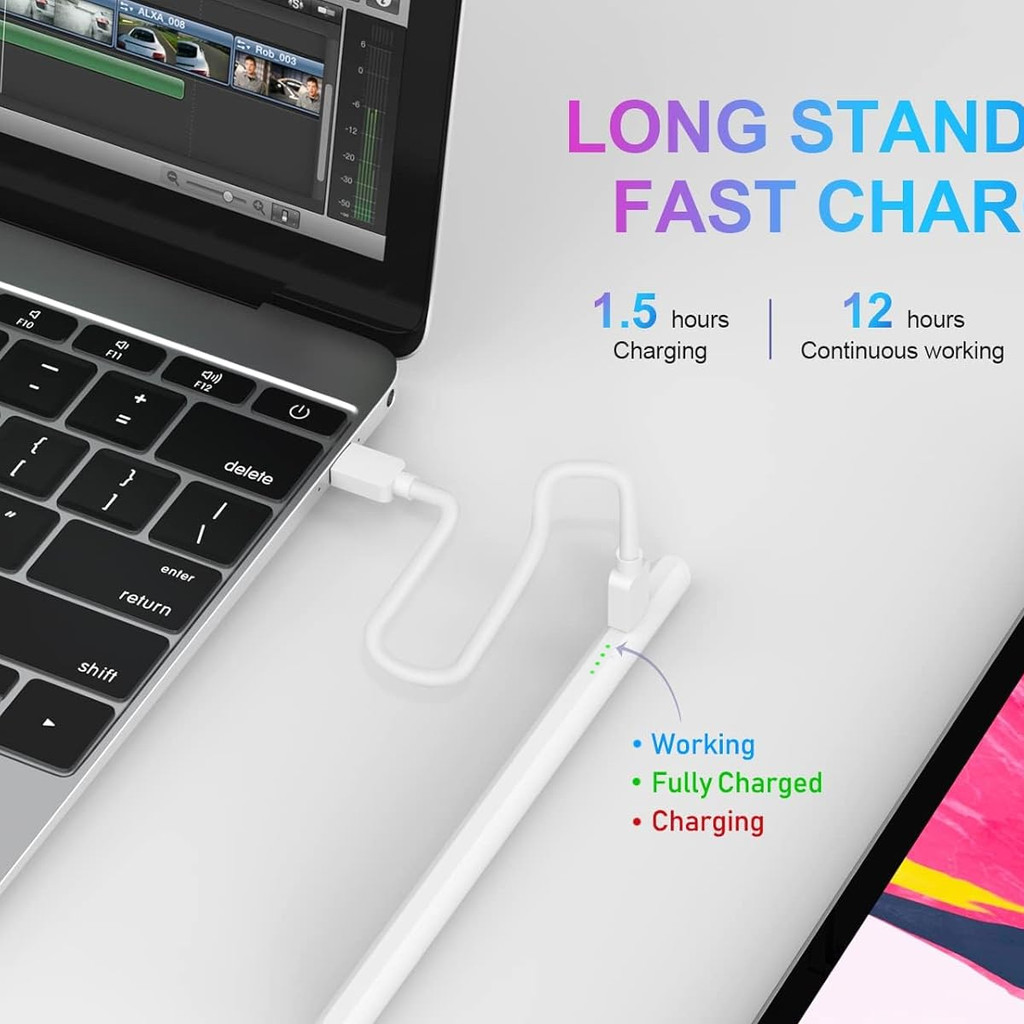 Stylus Pen Compatible for iOS and Android Touscreens/Phones, Reargeable Stylus Pen with Dual Tou Scr