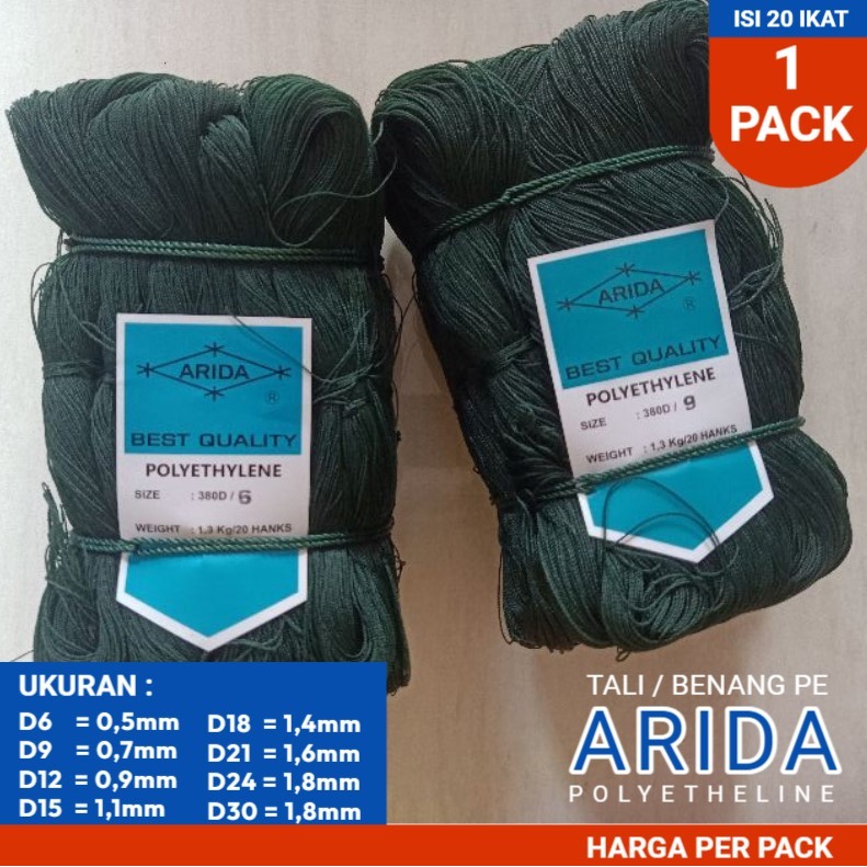 [ 1 Pack ] Benang PE Cap Arida Ukuran D6/ D9/D12/D15/D18/D21/D24/D30