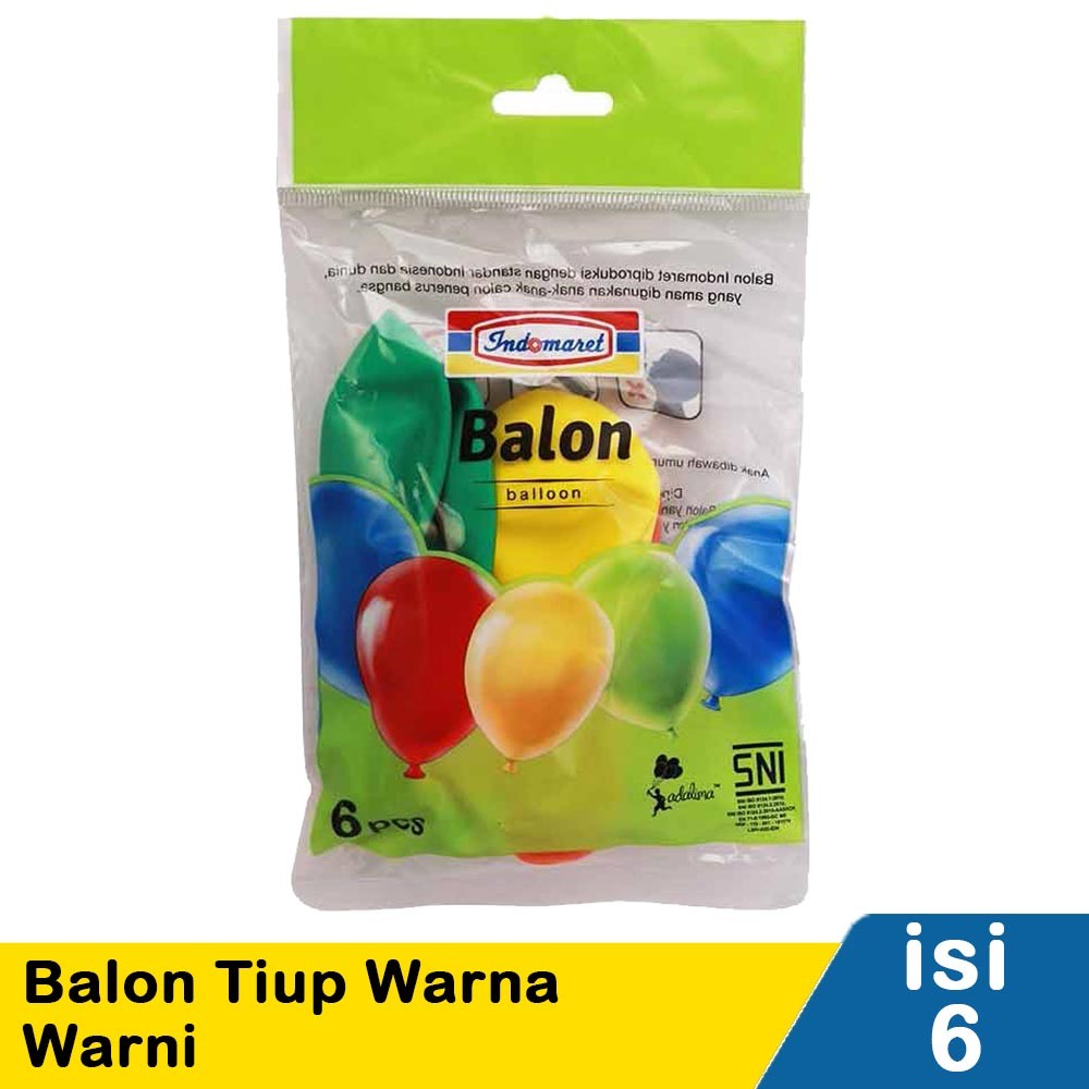 INDOMARET BALON TIUP WARNA WARNI 6'S