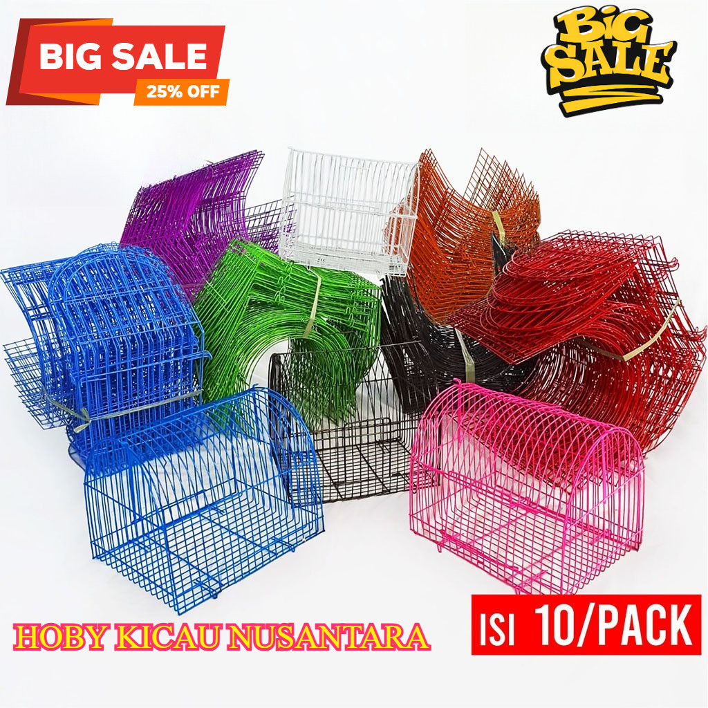 GROSIR KANDANG UNTULAN SANGKAR UNTULAN KANDANG BURUNG LOVEBIRD HAMSTER SUGAR GLIDER BESI MINI ISI 10