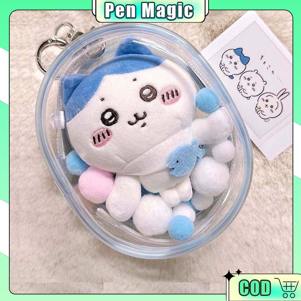 Oval Pouch Doll 10cm Cute Mini Pouch Transparan Boneka Pouch Boneka  Pvc Pouch Boneka Clear  Pouch K