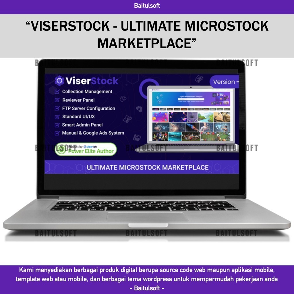 SOURCE CODE APLIKASI WEB VISERSTOCK - ULTIMATE MICROSTOCK MARKETPLACE D171 BAITULSOFT