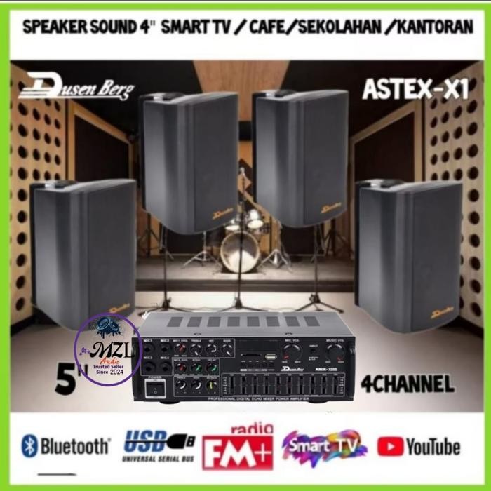 Paket 4 speaker 5 inch astex dusenberg caffe,restoran