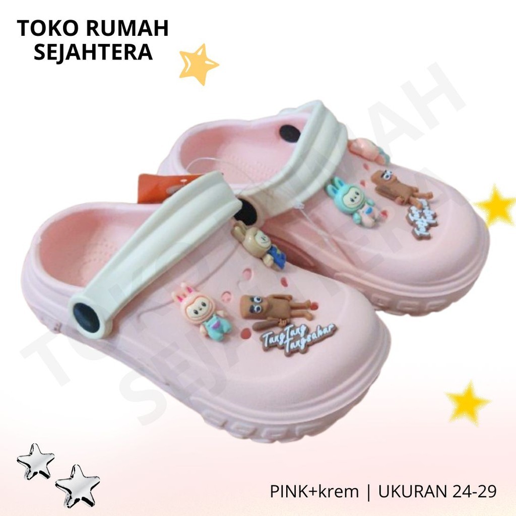 Sandal anak labubu / Sandal karet baim / Sandal anak perempuan / Sandal anak kecil  ukuran 24-29
