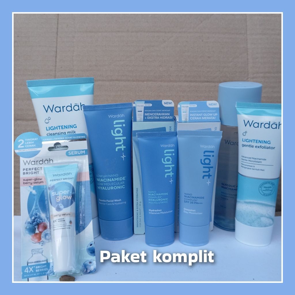 Paket Wardah Lightening Lengkap  / 1 Paket Lengkap Komplit Sepaket Murah Untuk Kulit Normal dan Keri