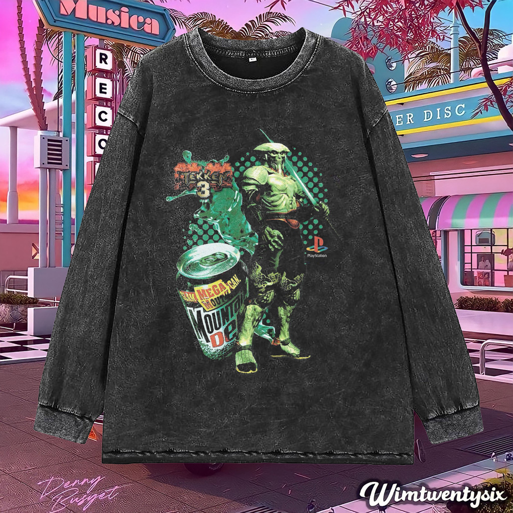 wimtwentysix "tekken 3" oversize longsleeve | kaos oversize | washed | t-shirt oversized | vintage t