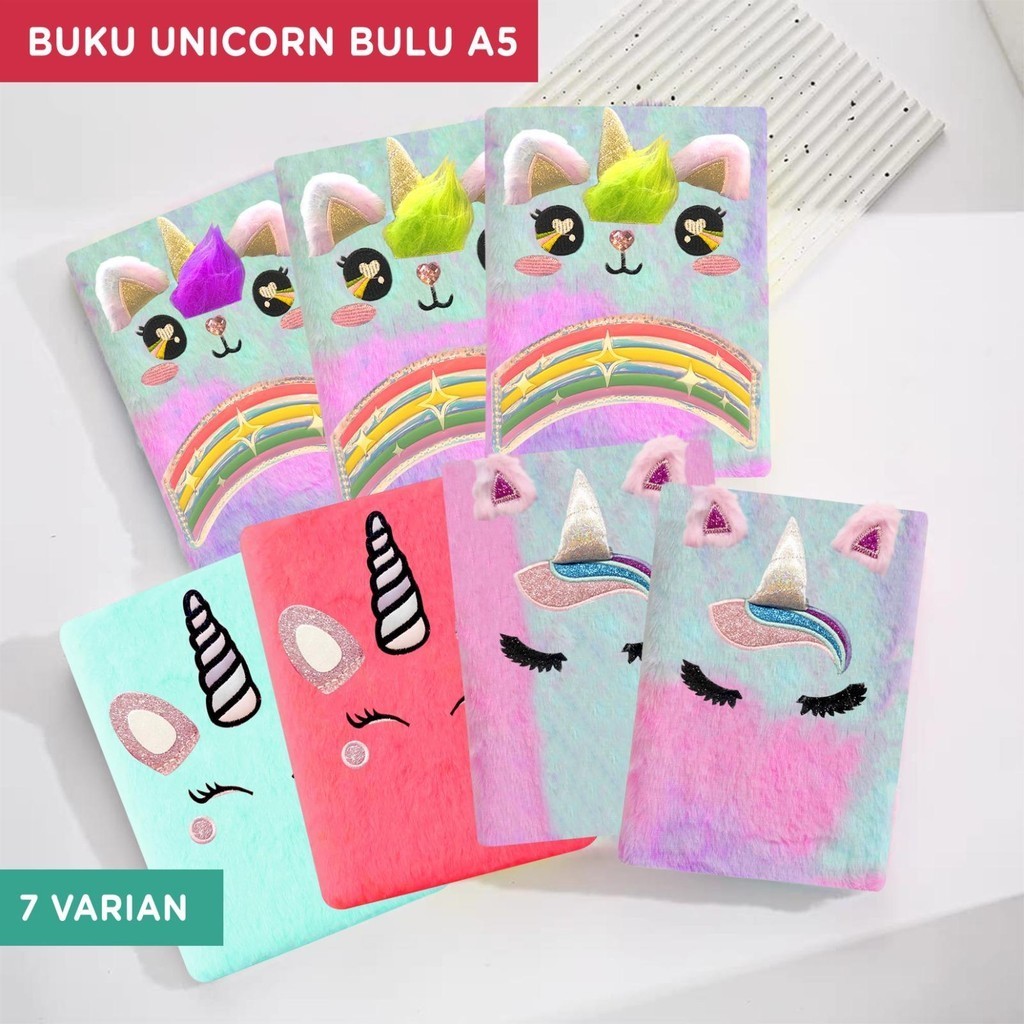 PENTHOUSE Notebook Bulu Catatan Diary Unicorn Bulu Buku Tulis Kuda Pony Karakter