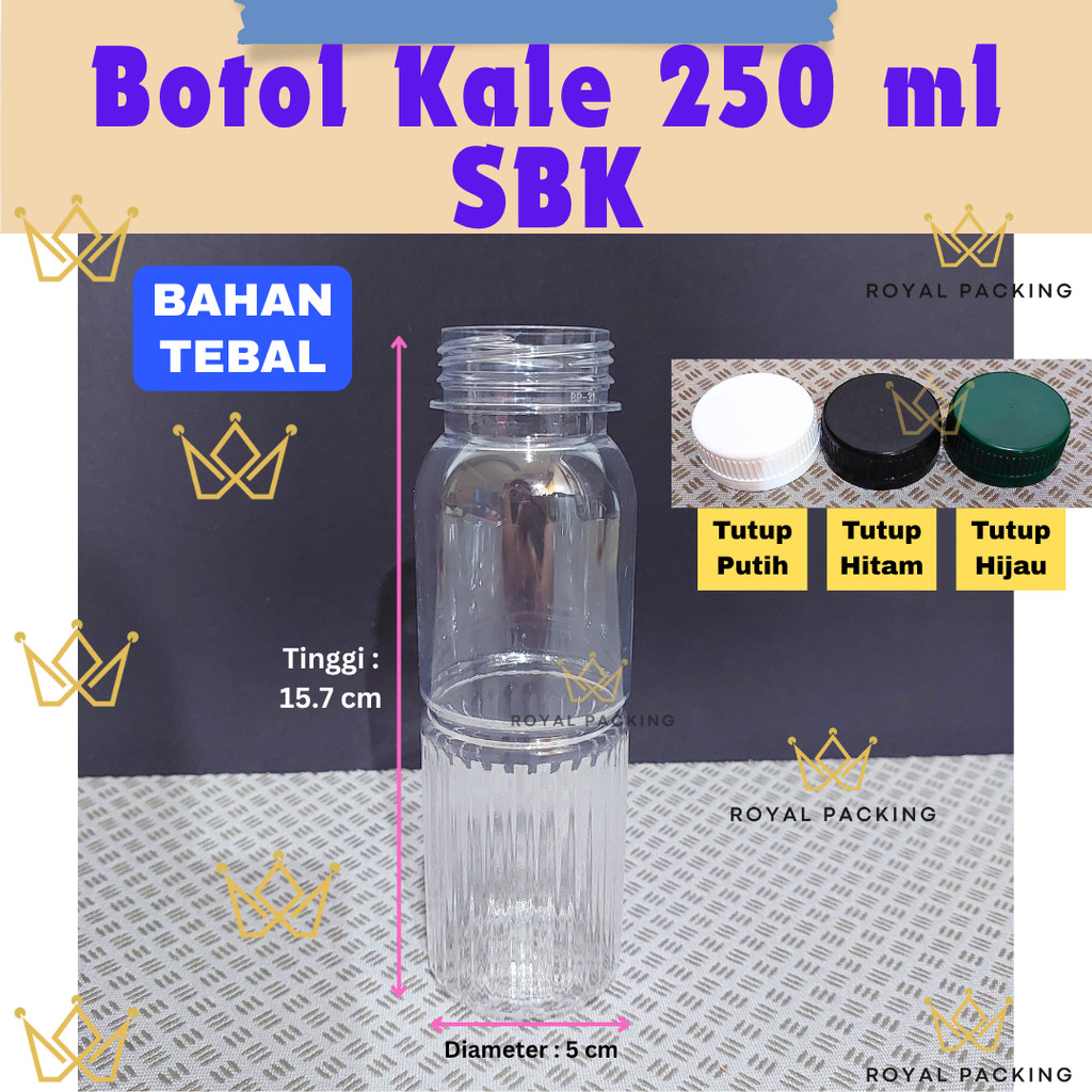 [RP] Botol Kale 250 ml SBK Bahan TEBAL / Botol Almond Botol Miniman Madu Jamu Kopi Botol Plastik Teb