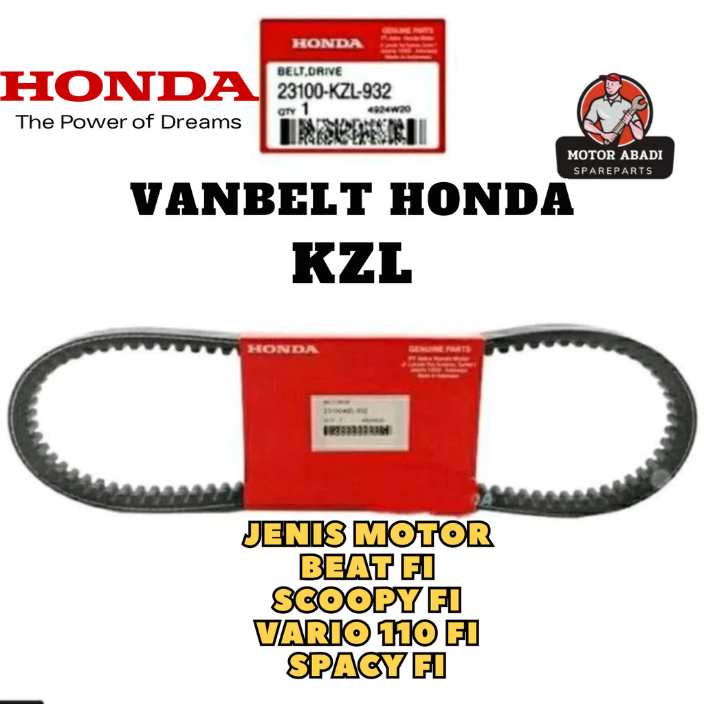 23100-KZL-931 ORIGINAL Van Belt V-Belt Honda KZL Beat Fi Scoopy fi Vario 110 Fi Spacy Fi