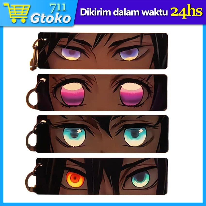 Gantungan Kunci Anime Kimetsu No Yaiba Kartu Akrilik Transparan Mata Zenitsu Muichiro Mitsuri