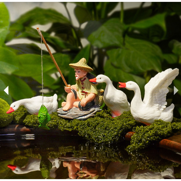 Hiasan Aquarium Orang Mancing Ornamen Kolam Aquarium Aquascape Miniatur Orang Mancing