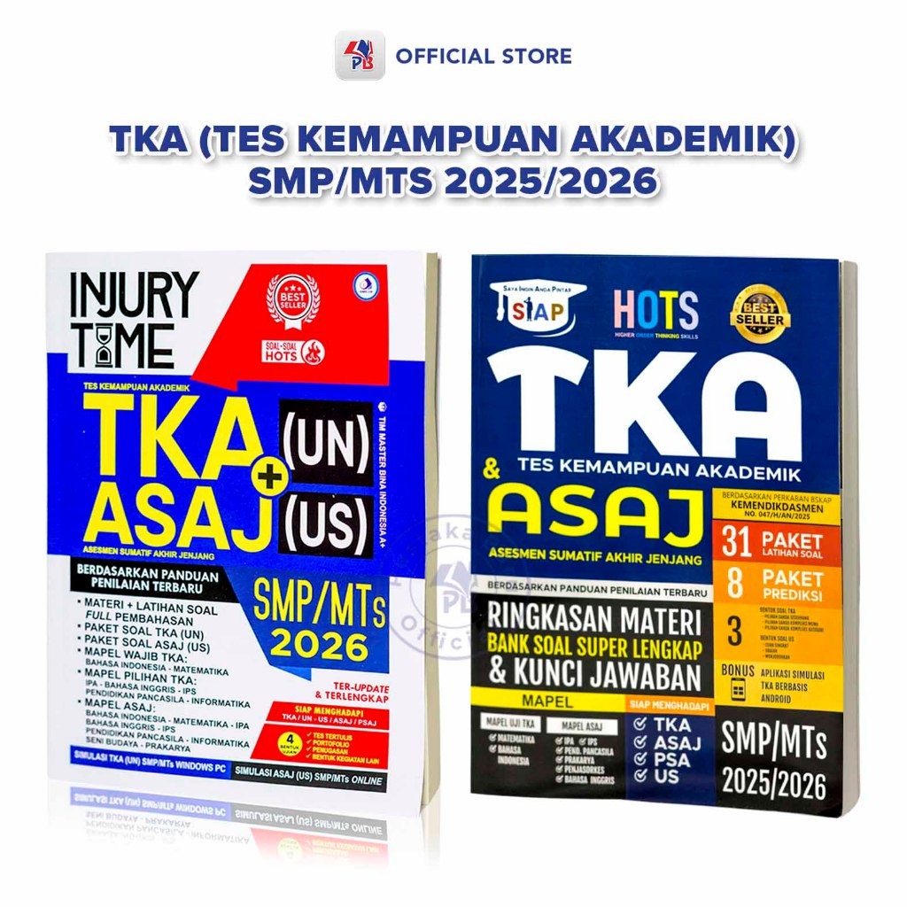 Buku TKA SMP 2025/2026 : Injury Time TKA (UN) + ASAJ (US) SMP/MTs 2025/2026 / Kompas Ilmu - KI