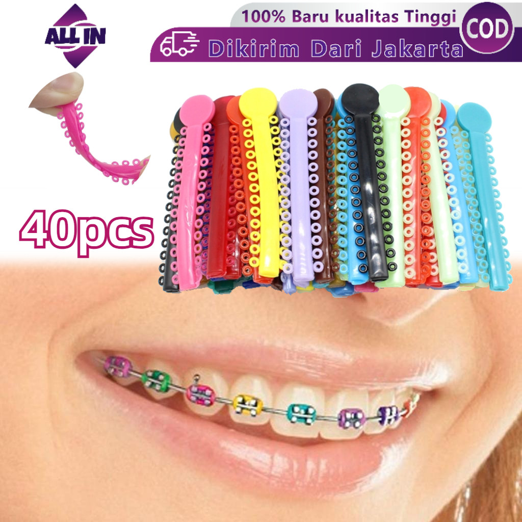 40Pcs Dental Rubber Band / Karet Behel Power O / Karet Behel Gigi Power O Isi 40 Pcs / Orthodontic K