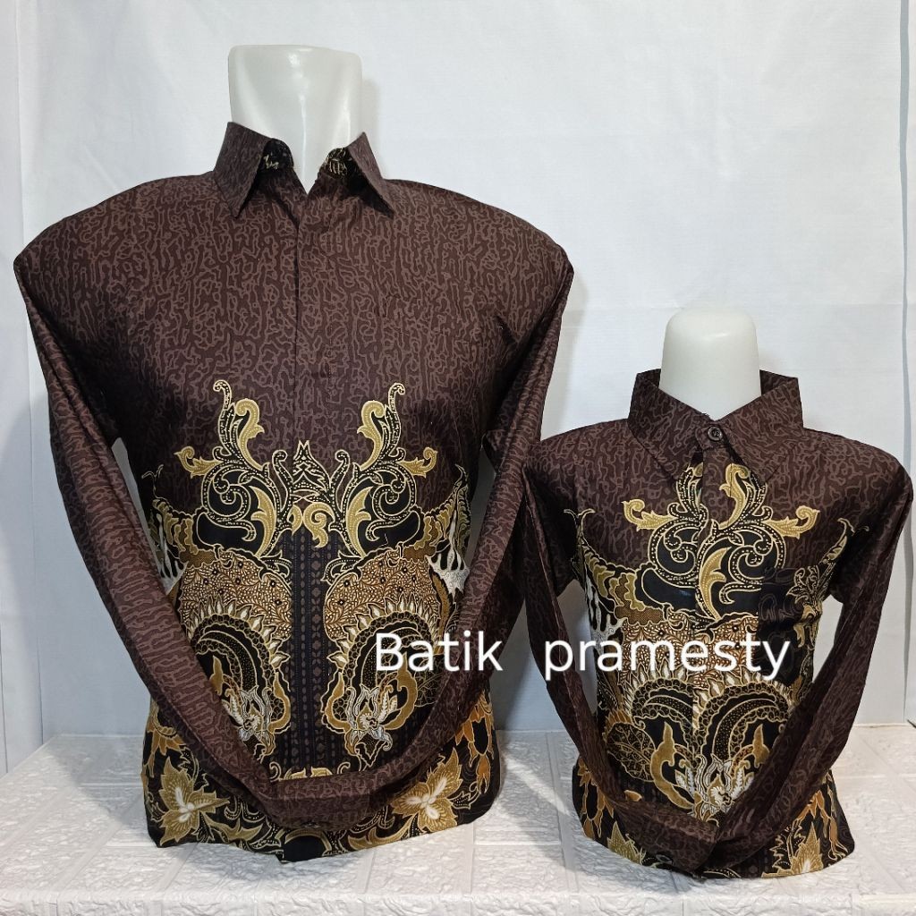 kemeja batik laseman mahogany couple ayah dan anak motif ningrat mahogany new | bahan katun laseman 