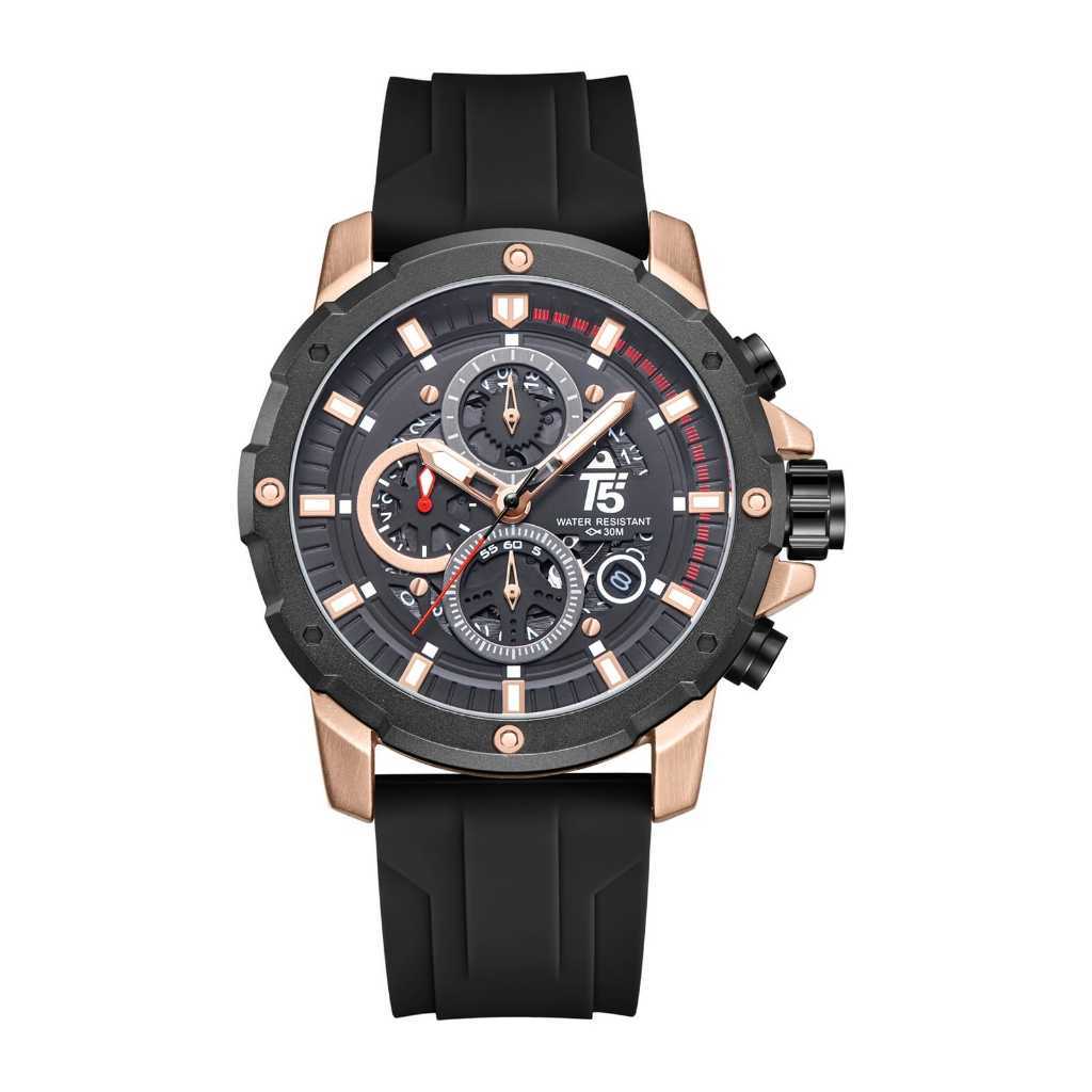 Jam Pria Original T5 3939 Rubber Free Box dan Paper Bag / Jam Tangan Cowok Ori/Jam Tangan Ori Karet