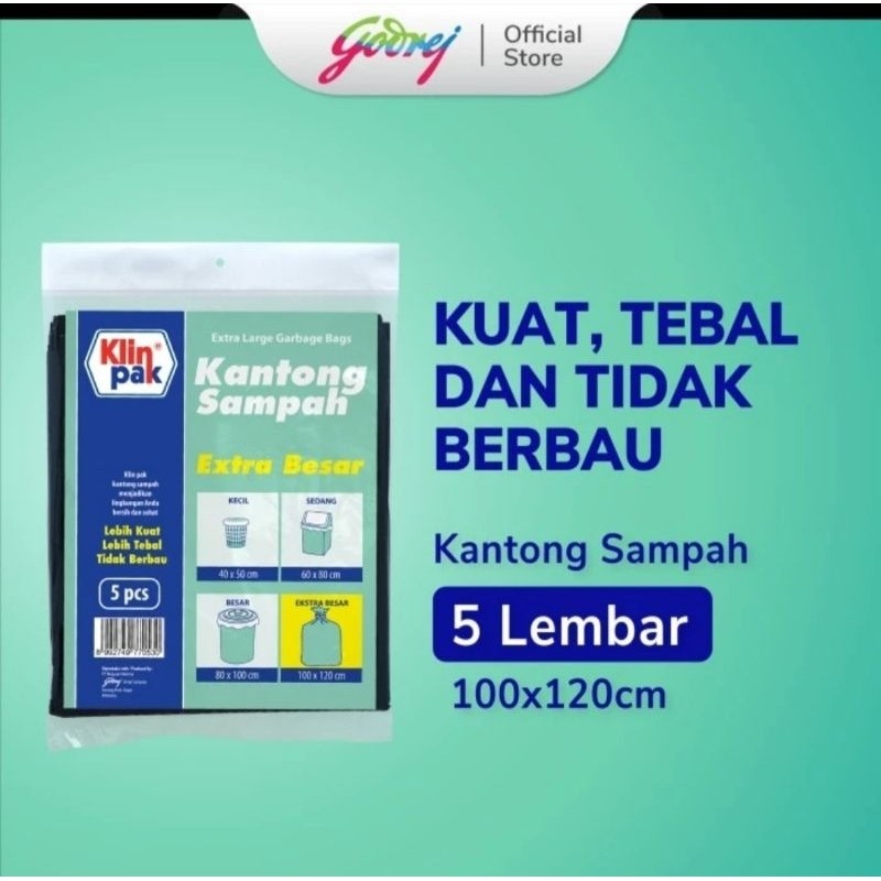 Klinpak Kantong Sampah Ukuran Extra Besar 100 x 120 cm Polybag Trashbag