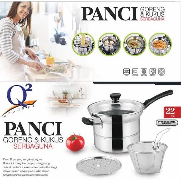 Q2 218 panci fry and steam / Panci Q2 PANCI PENGGORENG/KUKUSAN