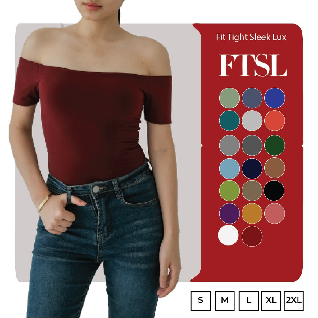 FTSL Jaewon | Atasan Wanita Off Shoulder Slim Fit - Blouse  | Ukuran S - XXL