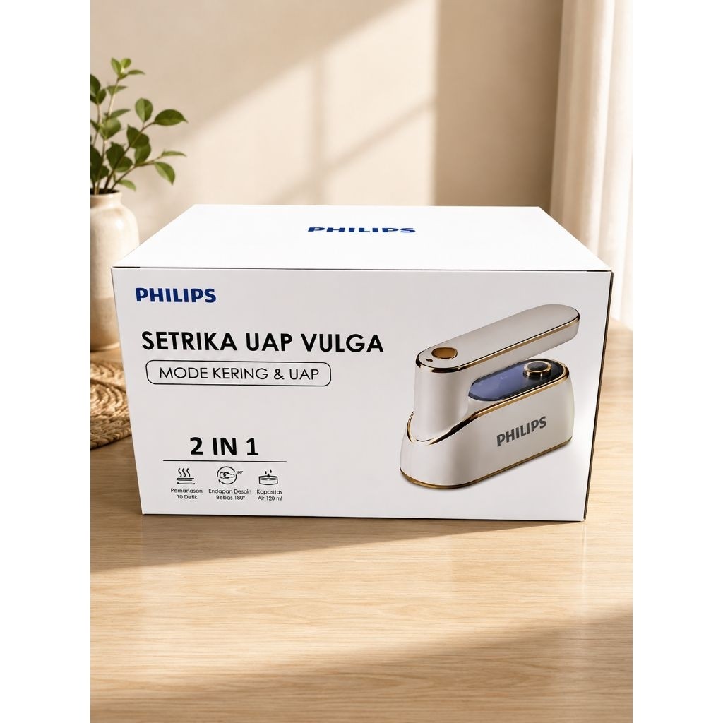 Philips Setrika Uap Mini Portable  Setrika 2in1 Setrika Mini Steamer 100ml Anti Lengket– Uap Kuat, C
