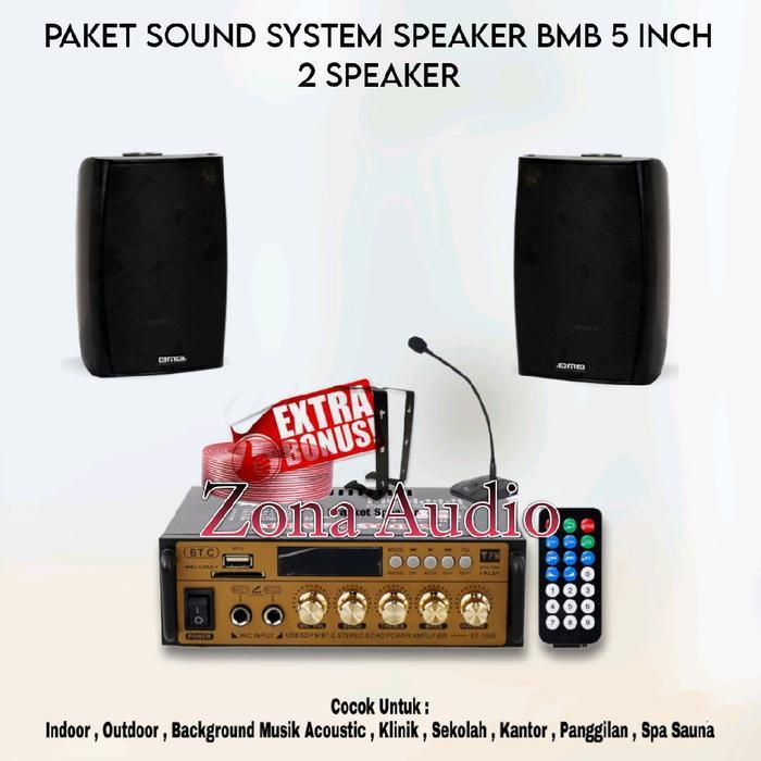 Paket Sound Cafe Resto Panggilan Speaker BMB 5 Inch 2 Speaker Original ( Mini 2 )