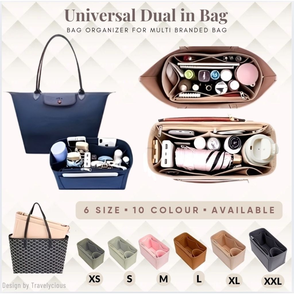MELVI STORE Universal Dual in Bag Organizer for MultiBranded Bag / Daleman Tas
