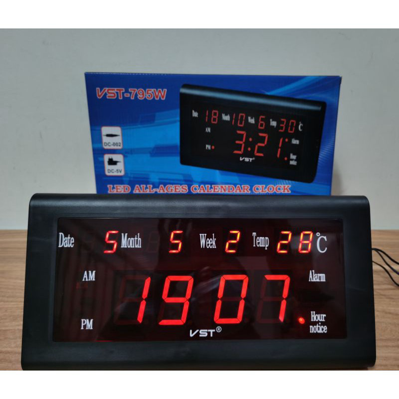 Jam Dinding Digital VST - 795 W / Jam dinding digital 795 (BESAR)