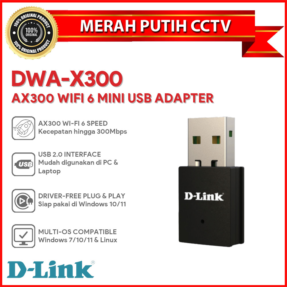 D-LINK DWA-X300 AX300 WIFI 6 MINI WIRELESS USB ADAPTER