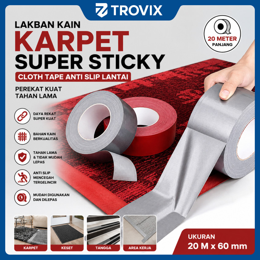 Lakban Kain Karpet Super Sticky Cloth Tape Kain Anti Slip Lantai