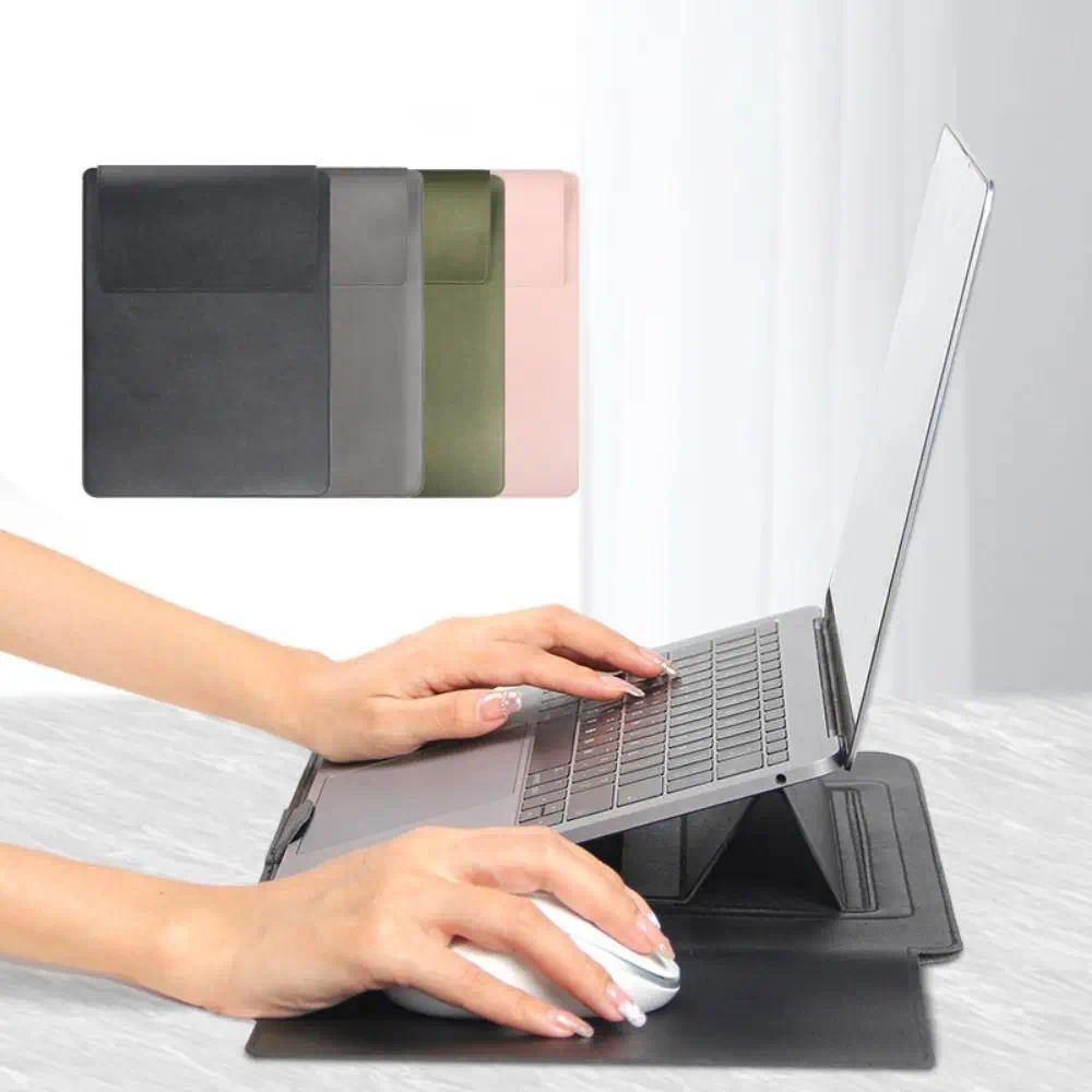 Portable 13 15 in Adjustable Stand Laptop Sleeve with Mouse Pad Ultra Thin Tablet Case Portable Shoc