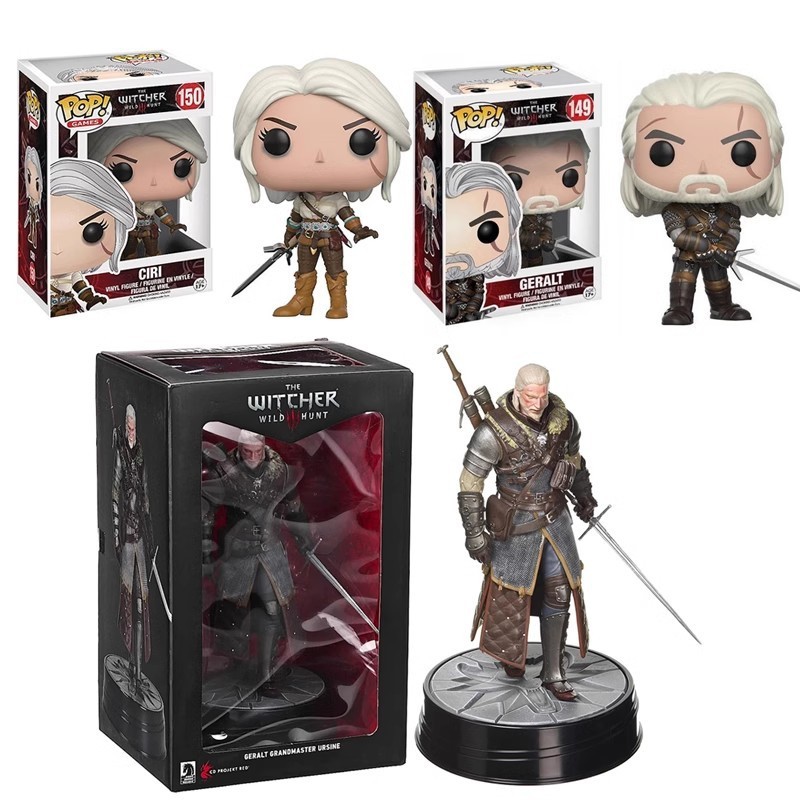 Action Figure PVC - The Witcher 3 Geralt of Rivia & Ciri 9-inci Koleksi Model untuk Dewasa Desktop D