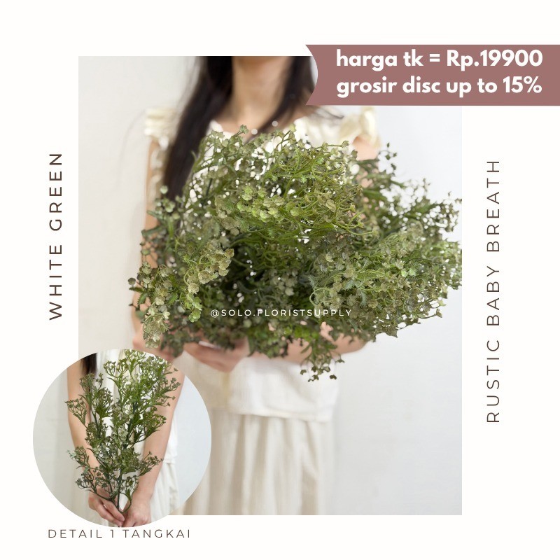 RUSTIC BABY BREATH bunga palsu plastik silk dekorasi meja buket mahar baby breath palsu bunga abadi 
