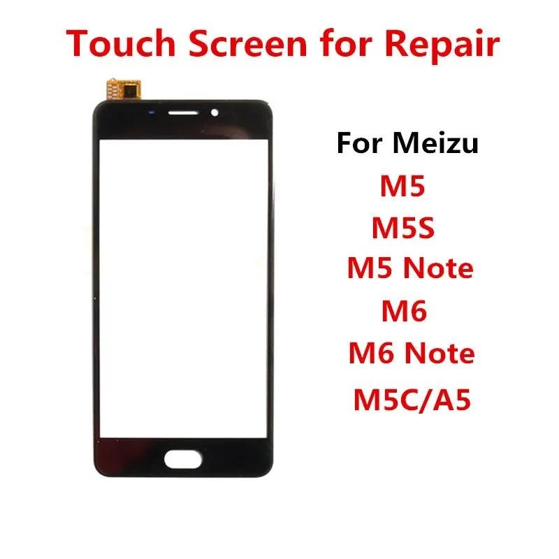 Tou  Screen For Meizu M5 M5S M6 Note M5C A5 gitizer Sensor Front Glass Panel LCD splay Outer Cover R