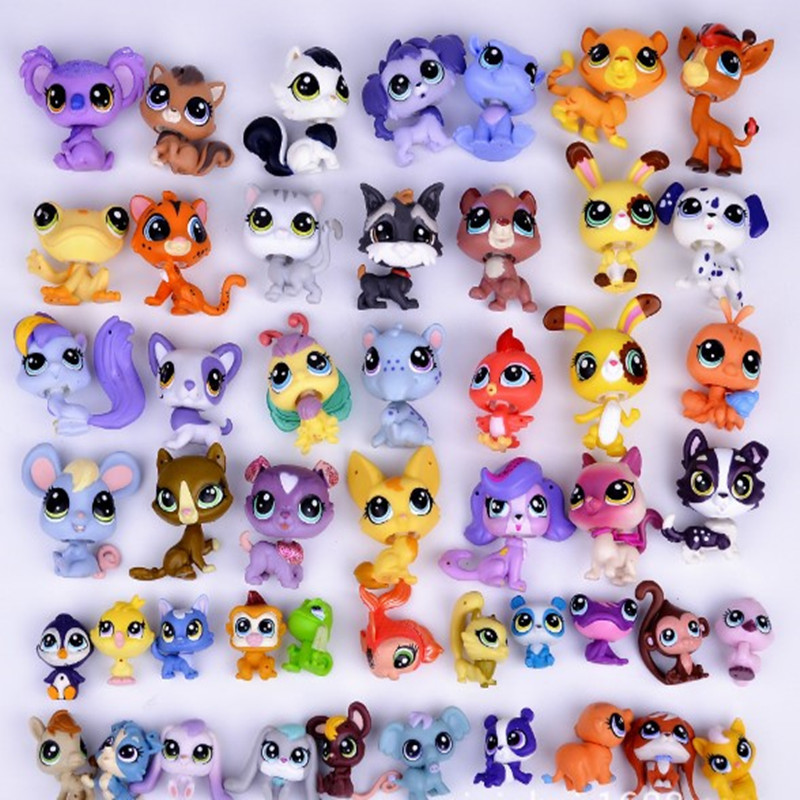 5/15pcs rare little pet shop  toy stanng short hair cat figure original LPS kitten husky puppy dog l