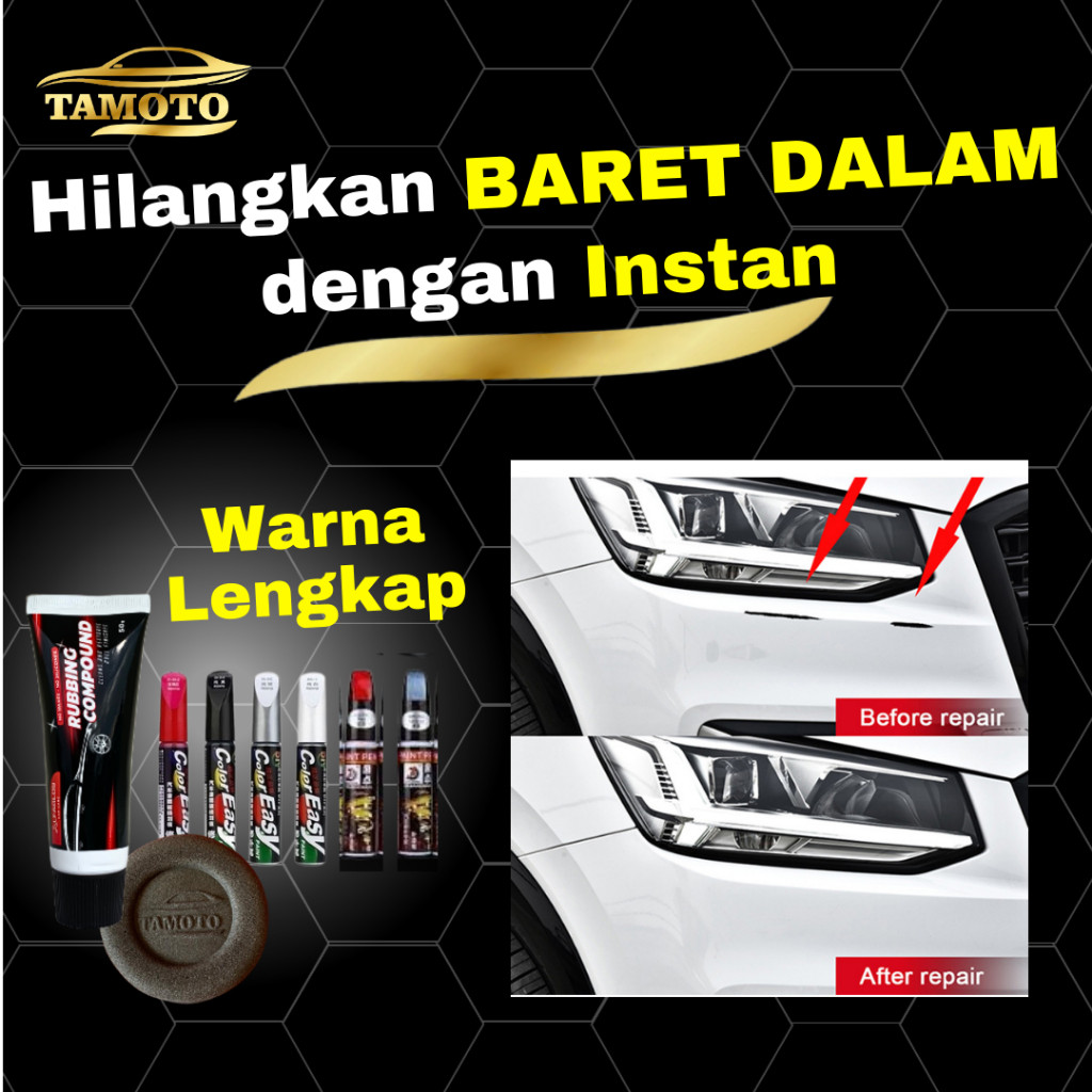 BARET DALAM Paket Penghilang Baret Body Mobil Motor Bodi Goresan Lecet Color Easy Original Spidol Ba