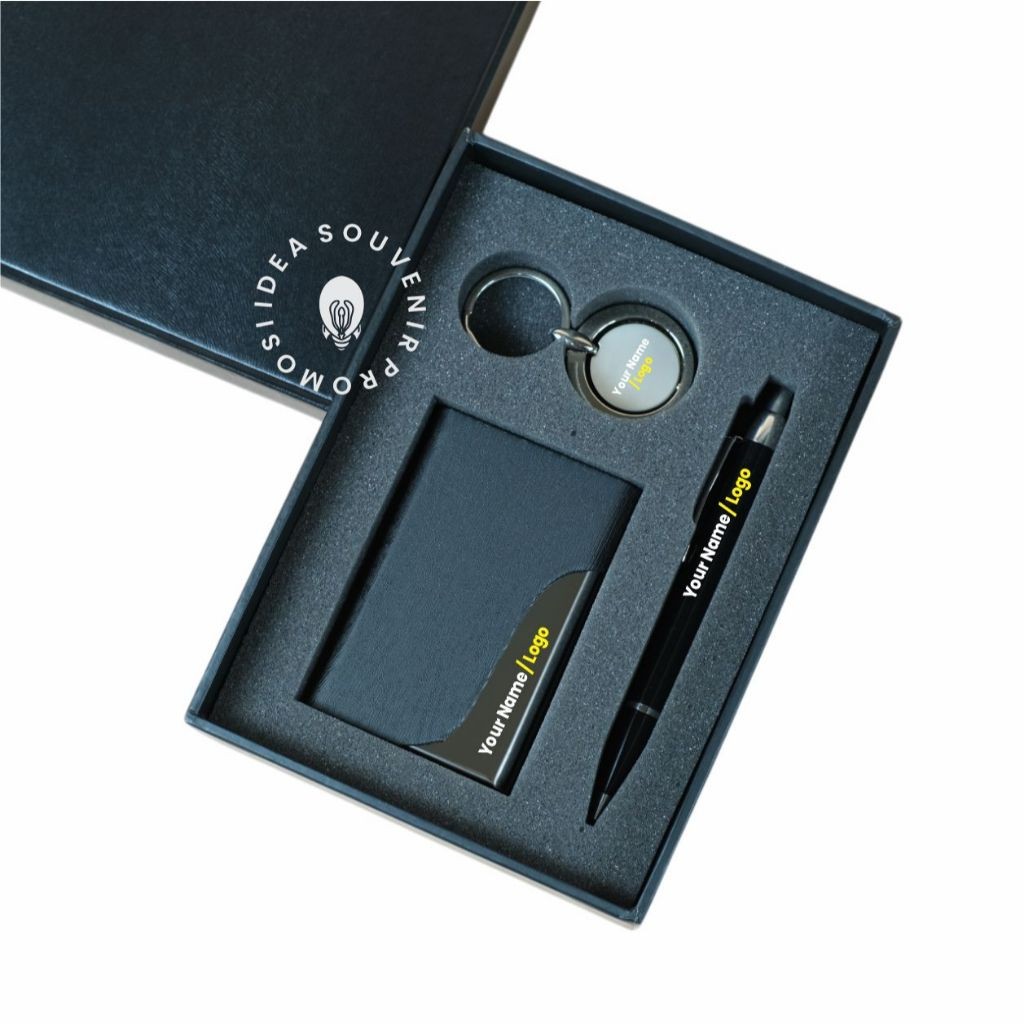 

Custom Gift Set Cardholders Ganci Pena metal hadiah kantor Merchandise Corporate Kado perusahaan Souvenir event