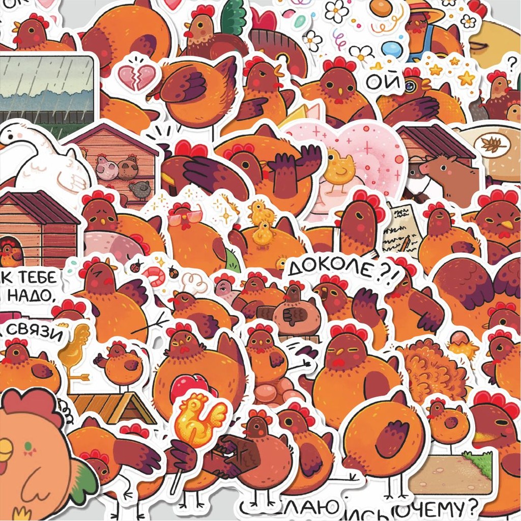 

Stiker Cutting Pack Stiker Kartun Funny Chicken Isi 100Pcs Series Aesthetic Lucu Keren Untuk Koper Bahan Vynil