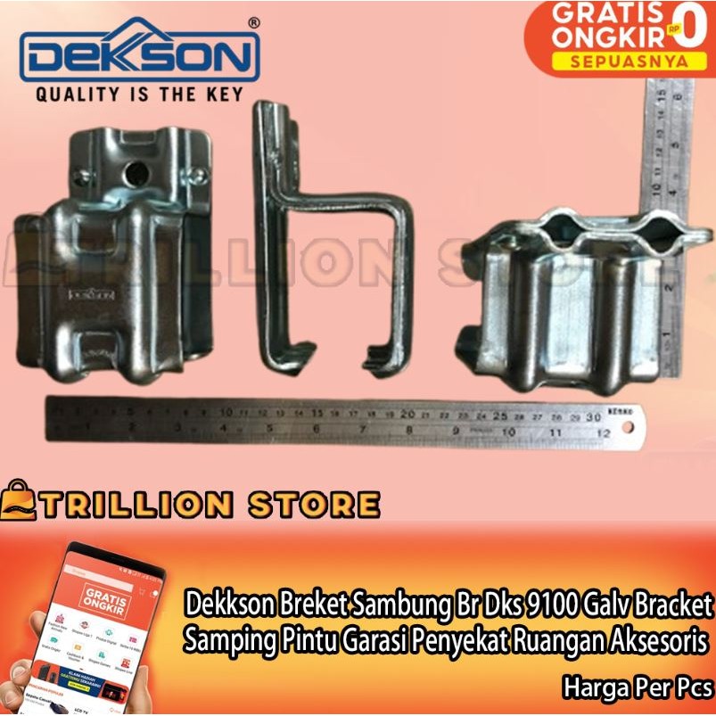 Dekkson Breket Sambung Br Dks 9100 Galv Bracket Samping Rail Rel Rell Pintu Garasi Penyekat Ruangan 
