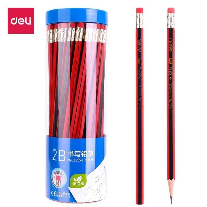 

Deli Pensil 2B / Graphite Pencil Isi 50 Gratis Penghapus 33594 Alat Tulis Stationery