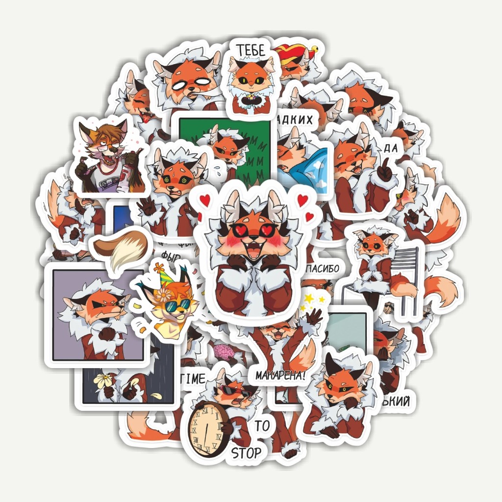 

Sticker Pack Stiker Kartun Funny Tovka The Fox | Sticker TUMBLR | Stiker LAPTOP KOPER HELM