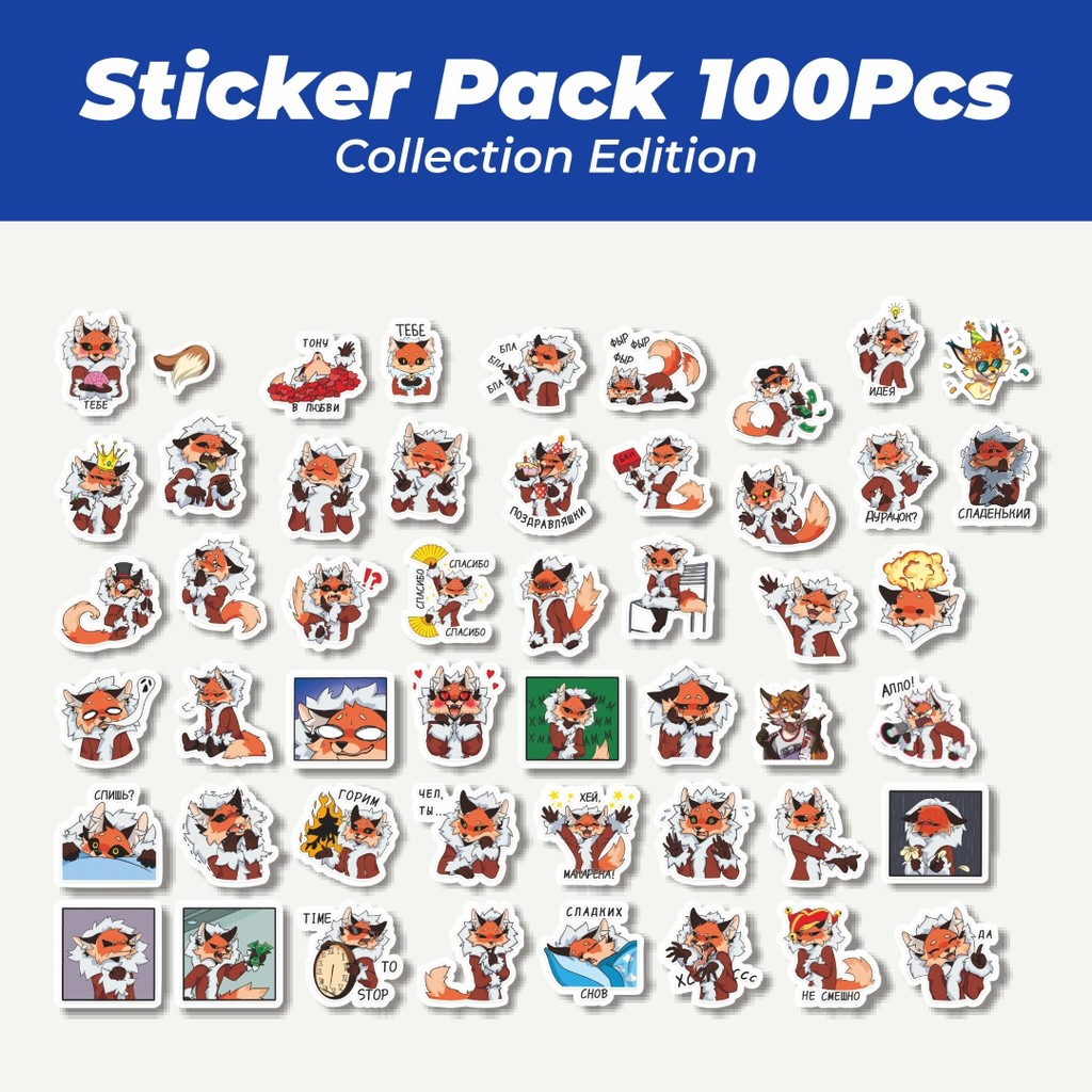 

Hot Stiker Kartun Funny Tovka The Fox Lucu Anti Air Stikers Berperekat Waterproof Sticker Decal Buat Motor Helm Buku Journal Koper Casing HP Laptop Botol Minum