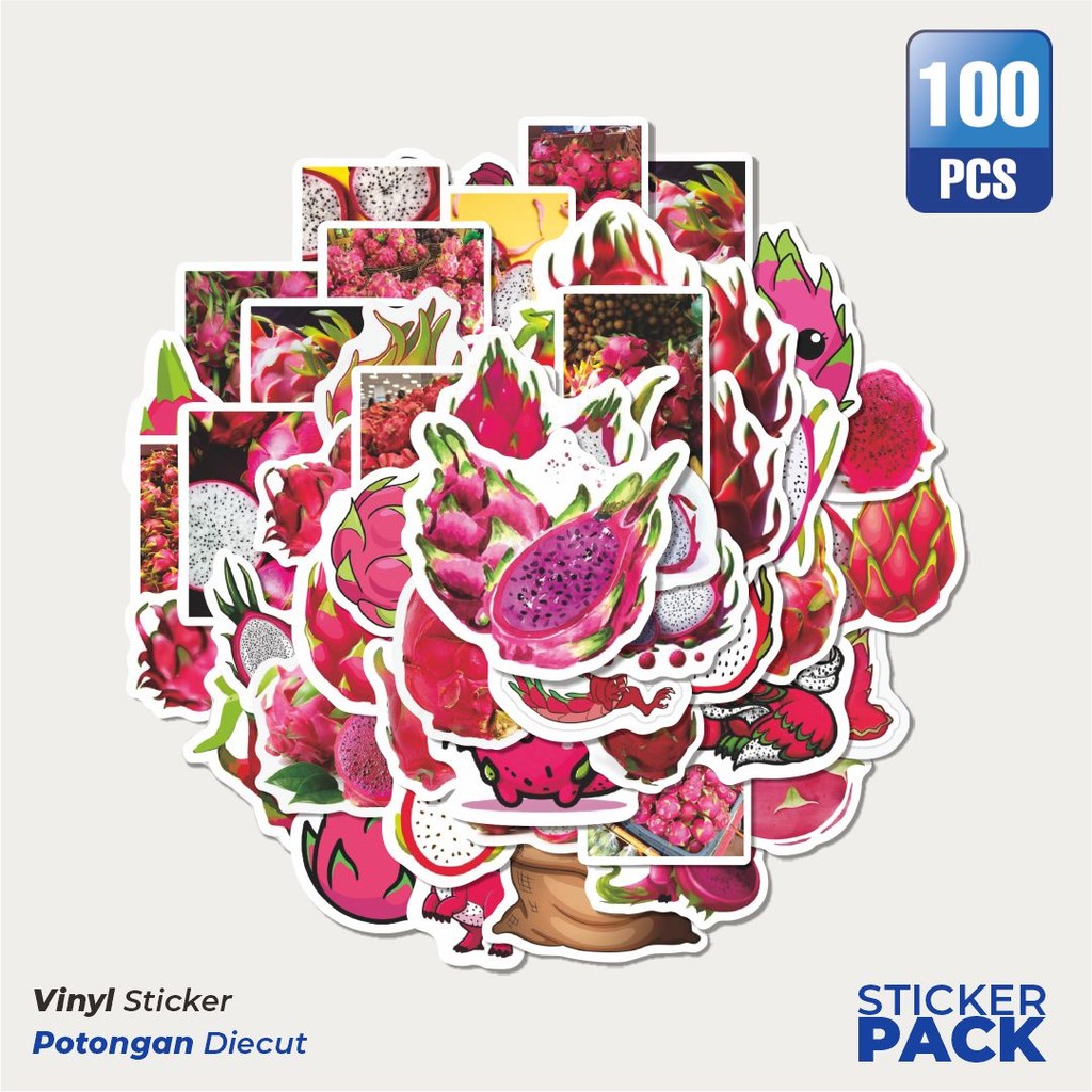 

Terbaru! 50 pcs Stiker Buah Naga Dekorasi Lucu Kreatif untuk Notebook, Skateboard, HP