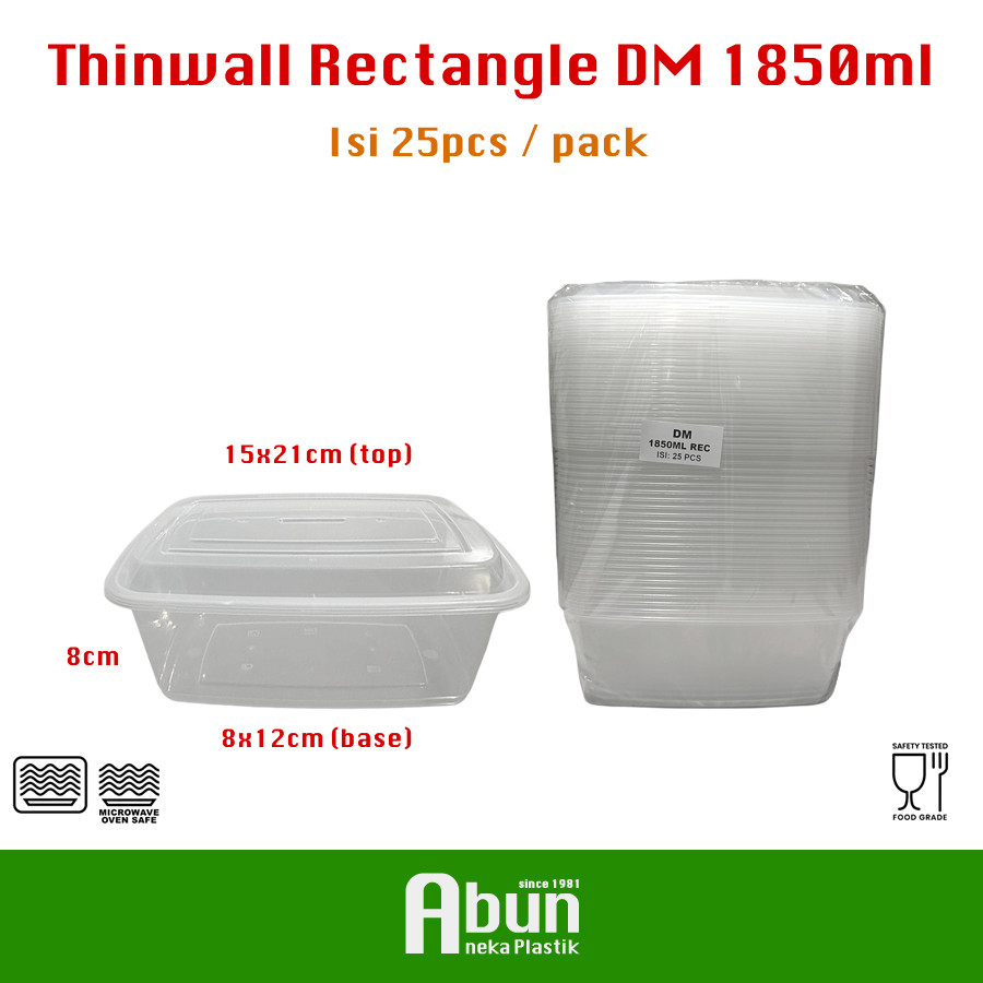 Thinwall DM 1850 ML Rectangle Isi 25pcs