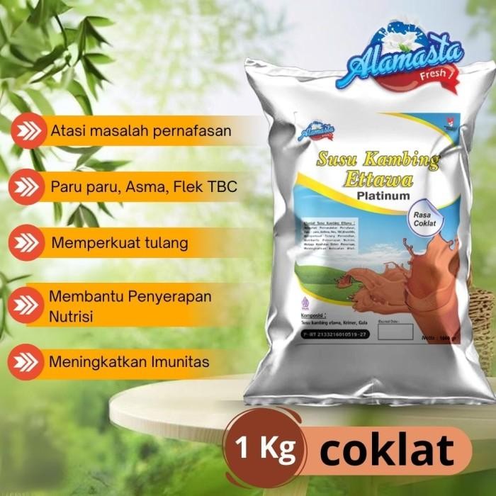 

susu kambing etawa 1 kg platinum coklat atasi masalah persendian dan pernafasan 500 gr 200 gr NASYWAH - COKLAT 1 KG
